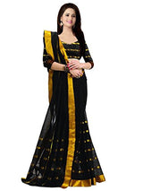 Trendz Women's Cotton Silk Saree (TZ_Rockon_Black_Free Size)