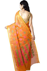 Chandrakala Women's Banarasi Cotton Silk Saree(Orange)