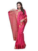 Mimosa Women's Pink Tassar silk saree(3098-3032-STRABERRY)