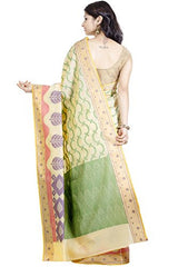 Chandrakala Women's Banarasi Cotton Silk Saree(Cream)