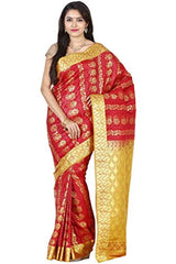 RRs kanchipuram Art silk Powerloom Saree light weight with multi colour combination (REB012 RED)