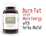 Pure Garcinia Cambogia with Energy from Yerba Mate. Weight Loss and Diet Pill, Appetite Suppressant Helps Increase Metabolism, Boost Energy without Jitters or Crashes, All While Burning Fat, 180 Caps