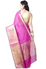Chandrakala Women's Banarasi Cotton Silk Saree(Pink)