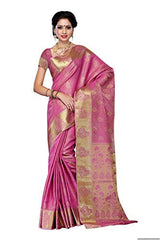 Mimosa Women'S Tussar Silk Saree With Blouse,Color:Pink(3192-178-PINK)