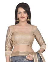 Oomph! Women's Cotton Sarees Party Wear/Fancy Cotton Sarees/Embroidered Cotton Sarees - Porpoise Grey