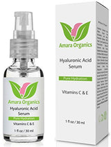 Amara Organics Hyaluronic Acid Serum for Skin with Vitamin C & E, 1 fl. oz.