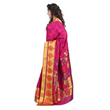 Varkala Big Border Art Silk Saree, Pink- Violet