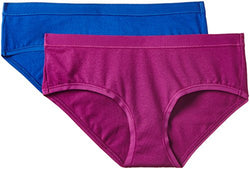Amante Women's Cotton Hipster (Pack of 2) (PFHP02TRBLU/WLDORCHDS_True-Blue and Wild-Orchid_S)