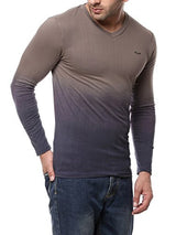 Gritstones Steel Grey Full Sleeve V Neck T Shirt GSFSOMBVNECKSGRY_XL