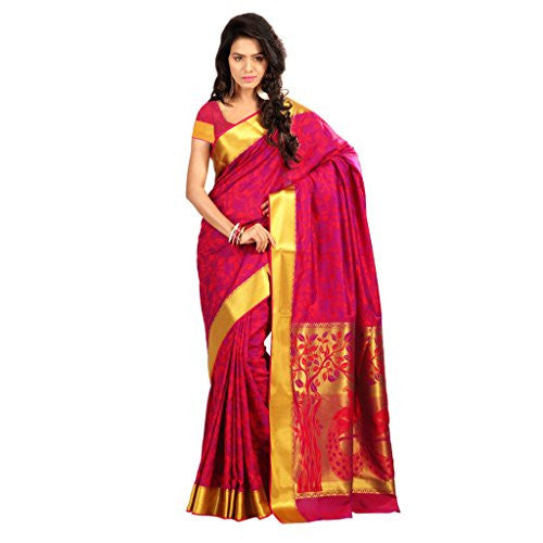 Varkala Silk Sarees Women's Silk Saree (JP7102RDV_Red)