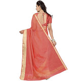 Rani Saahiba Banarasi Kota Art Cotton Silk Saree(Orange_Red)