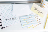Modern Chic Thank You Cards by Luxye - 36 Note Cards 6 Designs Blank Inside with Envelopes - Made in USA