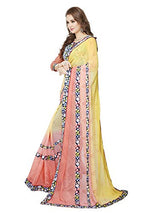 Panchratna Women'S black and cream georegette and net ethnic saree...