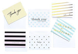 Modern Chic Thank You Cards by Luxye - 36 Note Cards 6 Designs Blank Inside with Envelopes - Made in USA