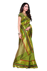 Mimosa Women's Traditional Art Silk Saree Kanchipuram ikkat style, color :Olive(3232-191-OLIV)