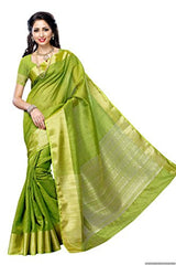 Mimosa Women'STassar Silk Saree Color: Olive(3219-2085-OLV)