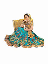 AASVAA Women's Stylist Blue Embroidered Lehenga Choli