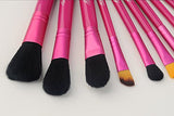 House of Quirk Cosmetic Makeup Natural Professional Brushes Set or Kit - 12Pcs With Tin Storage Container (PINK)