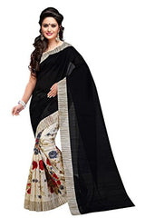 Trendz Bhagalpuri Cotton Silk Saree(TZ_Yamuna_Black)