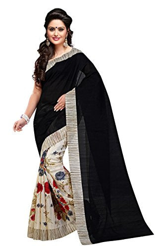 Trendz Bhagalpuri Cotton Silk Saree(TZ_Yamuna_Black)