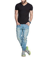 Tripr Men's V-Neck Tshirt Black (Large)