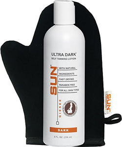 Self Tanner Ultra Dark 8 fl oz + Mitt, Sunless Tanning Lotion and Self Bronzer | Sunless Bronzing Cream | Instant, Quick-Drying, Streak-Free, Perfect For Fair To Medium Skin Tones