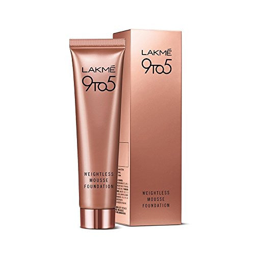 Lakme 9 to 5 Weightless Mousse Foundation, Rose Honey, 29 g