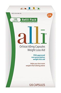alli Orlistat FDA Approved 60 milligram Weight Loss Aid, 120 Capsules