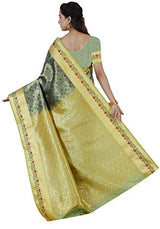 RR Women's Resham Silk Powerloom Saree (RR-BMB001-DARK GREEN)