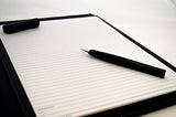 STYLIO Padfolio/ Resume Portfolio Folder - Interview/ Legal Document Organizer & Business Card Holder - With Letter-Sized Writing Pad - Handsome Piano Noir Faux Leather Matte Finish & Accent Stitching