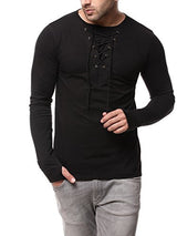 Gritstones Black Full Sleeve Round Neck T Shirt GSFSTSHT1282BLK_M