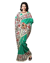 e-VASTRAM Womens Mysore Art Silk Printed Saree With Tassel/Kutch (NSTASSELG_Green)