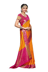 Mimosa By Kupinda Women's Tusser Silk Saree Kanjivaram Style Color :Gold (3397-2073-GD-RNI)