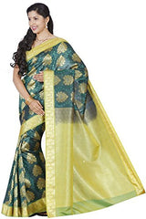 RR Women's Resham Silk Powerloom Saree (RR-REB003-DARK GREEN)
