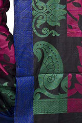 Chandrakala Women's Banarasi Cotton Silk Saree(Black)