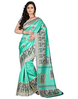 e-VASTRAM Womens Art Mysore Printed Silk(NS3B_Green)
