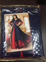 Royal Export Women's Bangalori Blue &amp; Red Anarkali Semi-Stitched Salwar Suit