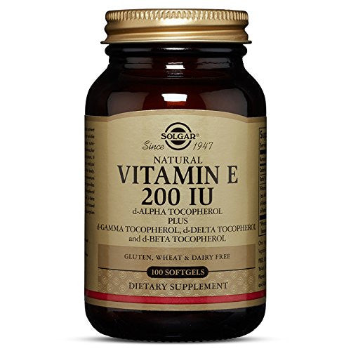 Solgar Vitamin E 200 IU Mixed Softgels D-Alpha Tocopherol and Mixed Tocopherols, 100 Count