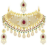 Sukkhi Fancy Gold Plated AD Necklace Set For Women