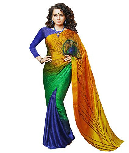 Glory Sarees Women's Bhagalpuri Art silk saree morepankhklp
