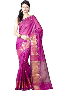 Chandrakala Women's Faux Banarasi Silk Saree (9158_Pink)