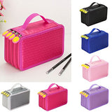 Imported 4 Layers Capacity Pencil Pen Case Travel Brush Makeup Storage Bag Purple