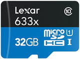 Lexar High-Performance microSDHC 633x 32GB UHS-I Card w/SD Adapter - LSDMI32GBBNL633A