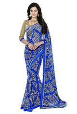 Ishin Faux Georgette Women's Saree (Ishinsbb-37-B_Royal Blue)