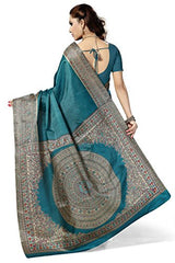 Rani Saahiba Madhubani Printed Bhagalpuri Art Silk Saree(SKR2464_Blue)