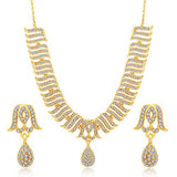 Sukkhi Incredible Gold Plated AD Necklace Set For Women