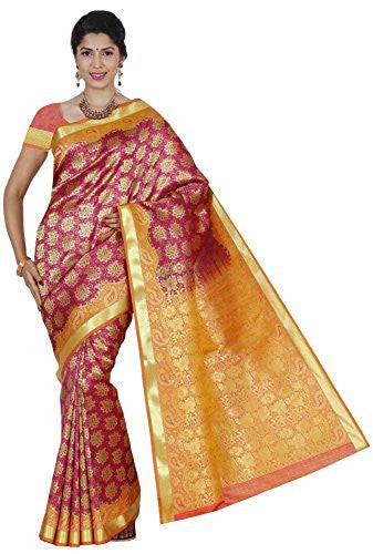 RR Women's Resham Silk Powerloom Saree (RR-CBB001-DEEP PINK)