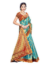 Mimosa Women Kanchipuram Art Silk Saree With Contrast Blouse (Multi-Coloured ,3167-139-SAFF-MRN)