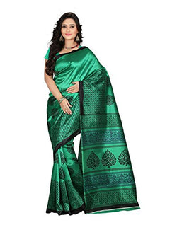 e-VASTRAM Womens Art Mysore Printed Silk(NS2D_Green)