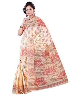 e-VASTRAM Women gadwal printed saree (GPC, Beige)